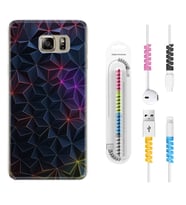 Samsung S7 Edge S20 Fe Plus Ultra S21 S22 Kılıf Kablo Koruma Spiral Silikon Renkli Prizmalar 1783
