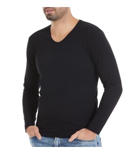 6 Adet Yıldız Erkek Likralı Uzun Kollu T-Shirt Fanila Siyah 351