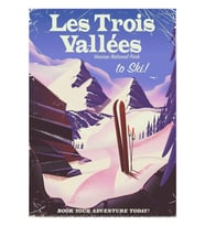 Les Trois Vallées Kayak Seyahati Posteri Tablo Ahşap Poster Dekoratif