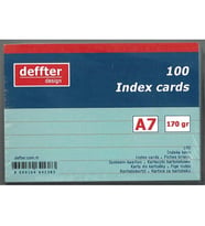 DEFFTER INDEX KARTI A7 MAVİ ÇİZGİLİ