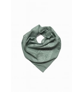 Mint Yeşili Paisley Desenli Kare Fular