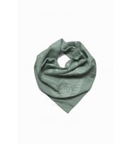 Mint Yeşili Paisley Desenli Kare Fular