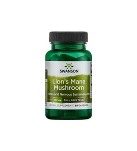 Swanson, Full Spectrum® Lion's Mane Mushroom, 500 mg, 60 Vegan Capsules (Silver)