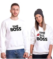 Tshirthane The Boss The Real Boss Sevgili Kombinleri Sweatshirt Kombini (Tek Ürün Fiyatıdır.)