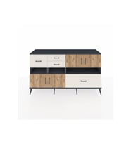 Kronos Konsol 5 Raflı 4 Çekmeceli 4 Kapaklı 176x59x99 Antrasit-Çam/Aytaşı