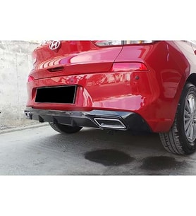 Hyundai i30 Sport Difüzör Piona Black + Egzoz Ucu Kromlar 2017 2018 2019 2020