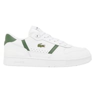 Lacoste T-Clip 224 2 SMA Leather Mens Sneaker Hakiki Deri Günlük Spor Ayakkabı Beyaz Yeşil