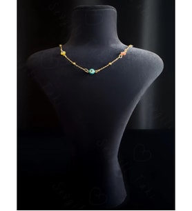 Nazar Boncuklu Choker Gold Çelik Kolye -Sevgili Takı Koleksiyonu
