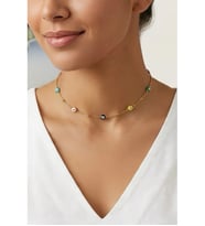 Nazar Boncuklu Choker Gold Çelik Kolye -Sevgili Takı Koleksiyonu