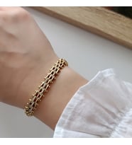 Lente Aksesuar 14K Altın Kaplama Vip Xuping Üç Sıra Zirkon Taşlı Modern Bileklik - Kuyumcu İşçiliği Kararmaz Seri