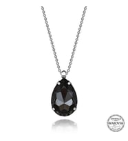 Crystal TaşlıDamla Top  Zincir 925 Ayar Gümüş Kolye