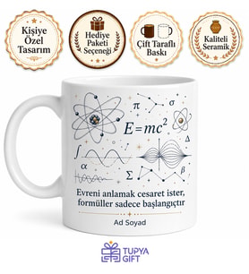 Kişiye Özel Fizik Meraklısı Kupa Bardak İsimli Hediye Fizikçi Mug