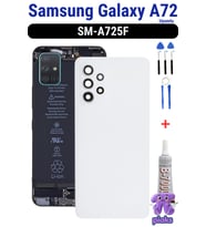 Samsung Galaxy A72 Arka Kapak Pil Batarya Kapağı Kamera Lensli SM-A725F Uyumlu + Tamir Kiti
