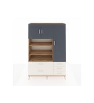 Hyperion Dolap 9 Raflı 5 Çekmeceli 3 Kapaklı 132x44x195 Çam-Antrasit/Aytaşı