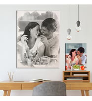 Kişiye Özel Karakalem Tasarımlı Pencil Sketch Effectli Tablo (8 Farklı Ölçü)