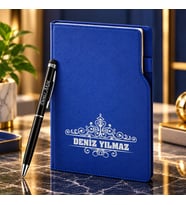 BK Gift Kişiye Özel 374 Termo Deri Tarihli Ajanda & Siyah Touch Pen Tükenmez Kalem-13
