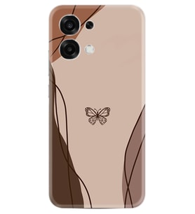 Oppo A6 Pro Kılıf Boutique Baskılı Resimli Kahve Kelebek Pcode -038