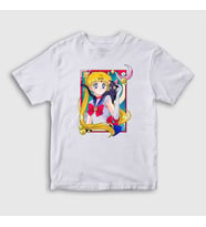 Presmono Unisex Çocuk Beyaz Serena Usagi Sailor Moon Ay Savaşçısı T-Shirt 487502tt