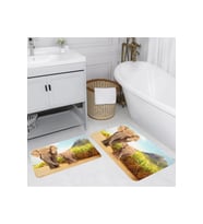Rovigo Home Dijital Baskılı 2'li Banyo paspas Takımı RVG5084 (Bej)