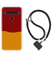 TCL 10L 10 Plus 10SE 20E 20SE 30 L7 Kılıf Boyun Askılı Silikon Sarı Kırmızı Boya 1708