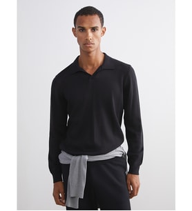 LCW Vision Siyah Polo Yaka Erkek Triko Kazak
