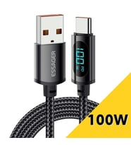 Valkyrie 100W-D 5A Type-c  Hızlı Data şarj Kablosu Dijital Ekran 200cm