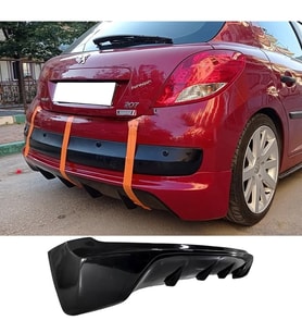 Peugeot 207 Arka Ek Plastik Siyah Difüzör 2006-2014 Arka-bodykit-ek-karlık