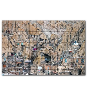 Cakapuzzle İran Maku Şehrı Kaya İçine Oyulmuş Evler Puzzle Yapboz MDF (Ahşap) (120 Parça)