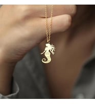 Kişiye Özel 925 Ayar Gümüş Zarif Deniz Kızı Kolye (Gold)