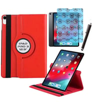 Apple iPad Pro 3 12.9 inç 3 Nesil Uyumlu Kılıf Ekran Koruyucu Ve Kalem Set (Kırmızı)