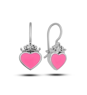 Gümüş Pembe Kalp Sallantılı Çocuk Küpe CSR2185026