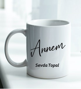 Kişiye Özel Annem Tasarımlı Beyaz Kupa