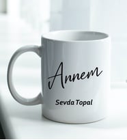 Kişiye Özel Annem Tasarımlı Beyaz Kupa