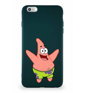 Apple iPhone 6 Plus Soft Premier Kapak Patrick Yıldız Tasarımlı Silikon Kılıf - Yeşil (Şeffaf)