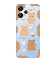 Xiaomi Redmi 12 Uyumlu Uyumlu Cute Bear Tasarımlı Şeffaf Telefon Kılıfı