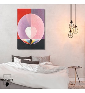 Tekli Dikey Kanvas Tablo Ünlü Eserler Hilma Af Klint Doves No II