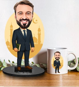 Kişiye Özel Din Öğretmeni  Tasarımlı Karikatür Biblo Ve Kupa Hediye Seti 281
