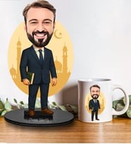 Kişiye Özel Din Öğretmeni  Tasarımlı Karikatür Biblo Ve Kupa Hediye Seti 281