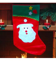 KIRMIZI NOEL ÇORABI NOEL BABA FİGÜRLÜ ÇORAP YILBAŞI SÜSLERİ YILBAŞI DEKORLARI 44 CM NOEL BABA ÇORABI