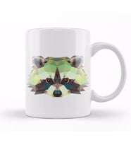 Geometric Animal Raccoon Kupa Bardak Porselen