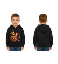 Unisex Brainrot Baskılı Çocuk Swaetshirt Kapüşonlu 3 İplik Şardonlu (Siyah)