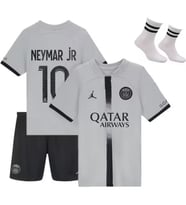 Paris Saint Germain Neymar Gri 22/23 Sezon Çocuk Forması 3'lü Set Gri Forma+Şort+Çorap