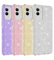 Galaxy A04 Kılıf Zore Shining Simli Silikon Kılıf (Gümüş)