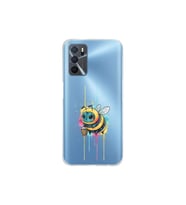Oppo A16 ile uyumlu Splash arı tasarımlı şeffaf silikon kılıf