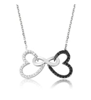 Gümüş İki Kalp Sonsuzluk Kadın Kolye