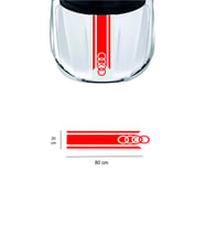 Audi İçin Uyumlu Aksesuar Oto Kaput Sticker Çift Şerit 80*20 Cm
