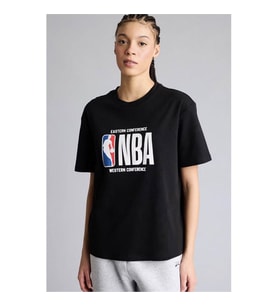 Defacto NBA Wordmark Siyah Kadın T-Shirt G0717AX/BK81