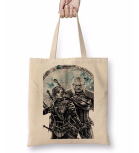Geralt e Cirilla Bez Çanta Uzun Saplı