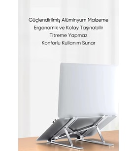 Katlanabilir ve Ayarlanabilir Alüminyum Laptop ve Notebook Yükseltici