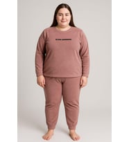 Kadın 13212 Büyük Beden Kadife Pijama Takımı